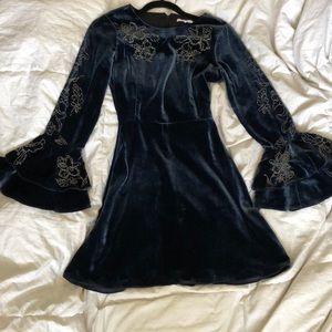 Parker blue velvet dress